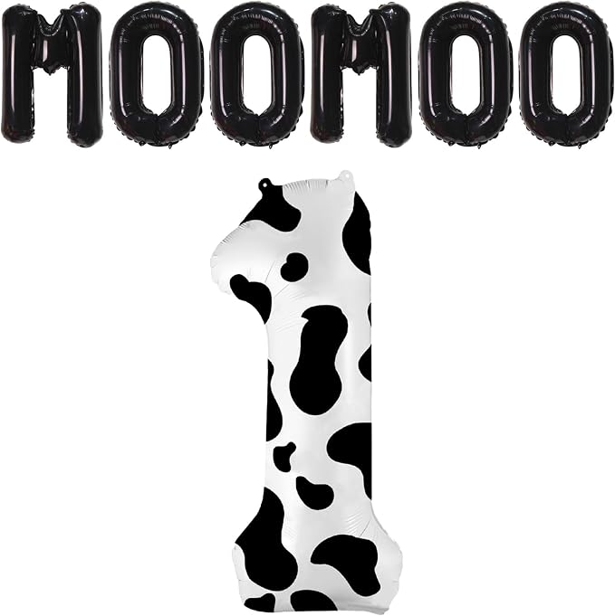 40 Inch Cow Print Balloon, Number 1 balloons Cow Balloons - Image 2