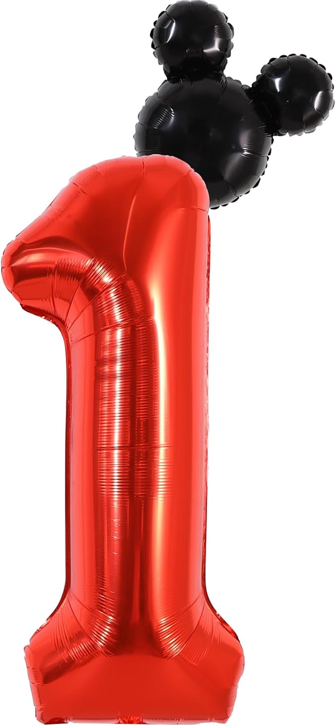 40 Inch Red Foil Number 1 Balloon by Vuzvuv