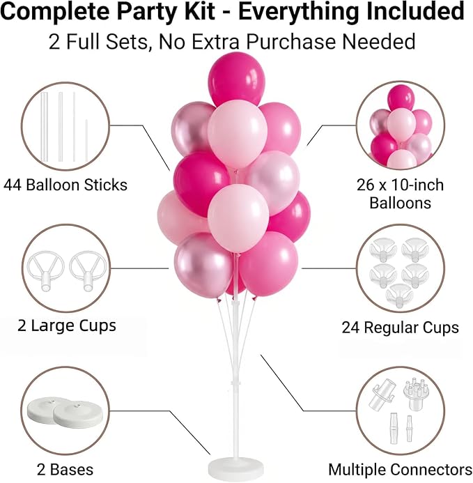 Metallic Pink Balloon Column Stand Kit - Image 2