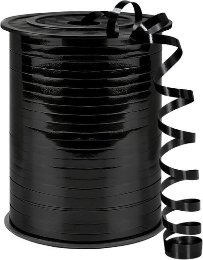 500 Yards Curling Ribbon, 1/5 Inch Shiny Black Ribbon, Balloon String, Party by Unknown