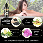 Organic Black Rice Water Spray for Hair Growth, with Castor Oil & Ginger Root Extract for Thicker, Fuller Hair, Helps in Hair Loss and helps Repair Damage 100ml/3.2 fl. Oz (1 PC) - ActivePur