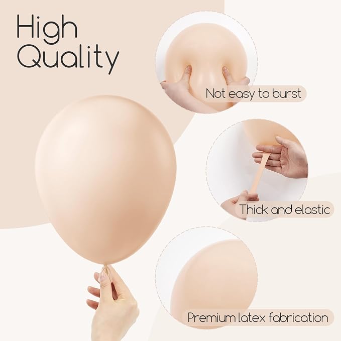 Awenztech 110pcs Nude Balloon Arch Garland Kit 18 12 10 5 inch | Baby Shower - Image 3