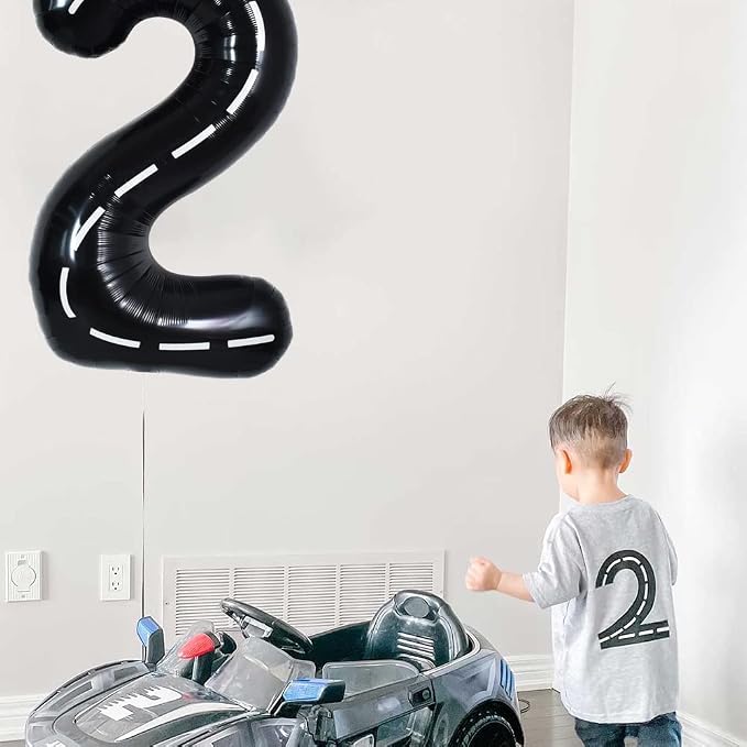 TONIFUL Race Car Black Balloons Car Birthday Party Supplies, 40 Inch Giant - Image 5