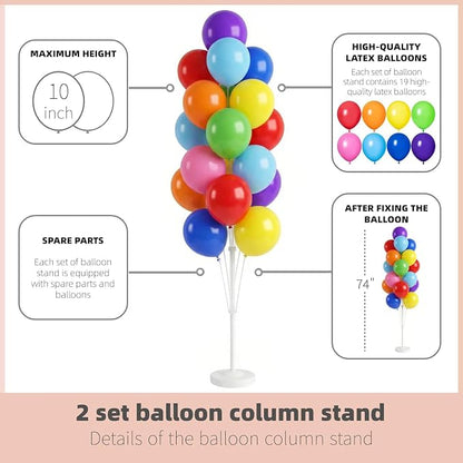 HIINS 2 Set Assorted Color Balloon Column Kit - Image 4