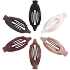 Flat Hair Clips for Women - 6 PCS French Flat Claw Clips Medium Hair Clips for Girls Large Hair Claw Clips for Thick or Thin Hair Strong Hold No Slip Hair Accessories for women (Brown Scarlet)