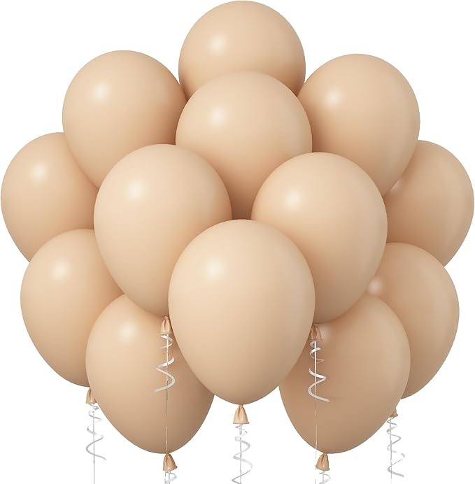 Jobkoo Nude Balloons, 12 Inch 30 Pcs Beige Balloon Retro Apricot Neutral Latex by Jobkoo
