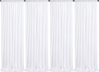 White Sequin Backdrop Curtain 4 Pack 2ft x 8ft Backdrop Birthday Background | by QueenDream