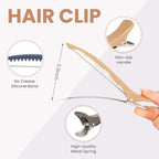 6PCS Hair Clips for Styling - No Crease Hair Clips for Women - Non Slip Duck Billed Hair Roller Clips with Silicone Band - Salon Hair Sectioning Clips - Multicolor