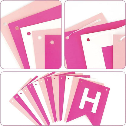 Happy Birthday Banner Sign, Birthday Garland Wall Door Hanging Banners Flag - Image 7