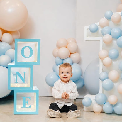 Qeeenar 3 Pcs One Balloon Box Decorations First Birthday Decorations - Image 6
