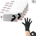 Disposable Gloves Large, Nitrile and Vinyl Blend Latex Free Gloves, 4 Mil,1000 Pc. Food Grade Glove for Cleaning, Food Prep, Hair Dye, Tattoo, Black