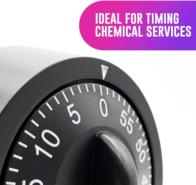 60 Minute Wind Up Timer, Visual Mechanical Timer, from 0 to 60 Minutes, for Kitchen, Hair Color Processing, Tanning, Kids' Home and Classroom Activities or Timeouts, Black