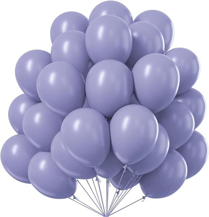 PartyWoo Dusty Blue Balloons 100pcs Boho Dusty Purple Muted Lavender Color | 12 by PartyWoo