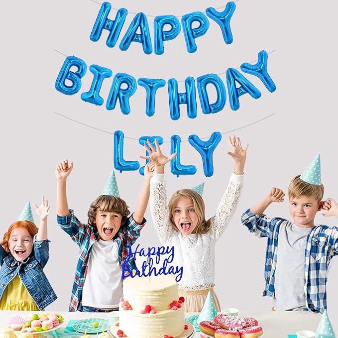 TONIFUL 65 Pcs 16 Inch Blue Happy Birthday Balloons and 2 Sets A-Z Foil Letters - Image 6
