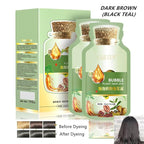 HUANG YI Natural Plant Hair Dye, New Botanical Bubble Hair Dye 30ml 10Packs/Box, Pure Plant Extract for Grey Hair Color Bubble Dye, New Botanical Bubble Hair Shampoo(Dark Brown)
