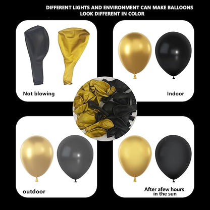 Black and Gold Balloons Garland Arch Kit, New Year, Anniversary Party - Image 3