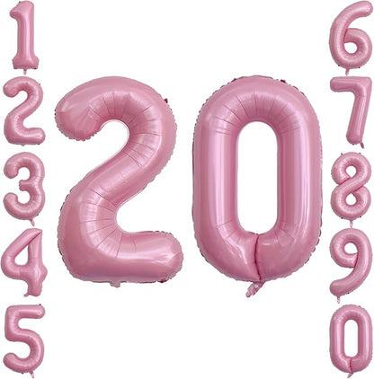 Pearlescent Pink Number 20 Balloon 40 Inch, Shiny Foil by Unknown