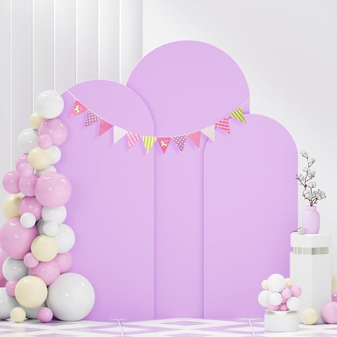 FANPROMS Wedding Arch Cover Set of 3 Lavender Arch Backdrop Cover 4 5 6FT - Image 4