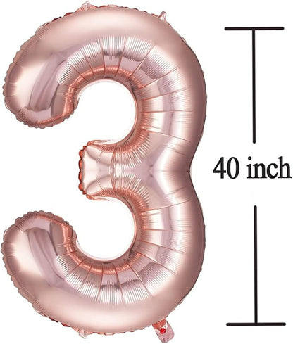 Jonhamwelbor 13 Number Balloons Rose Gold Big Giant Jumbo Number 13 Foil Mylar - Image 4