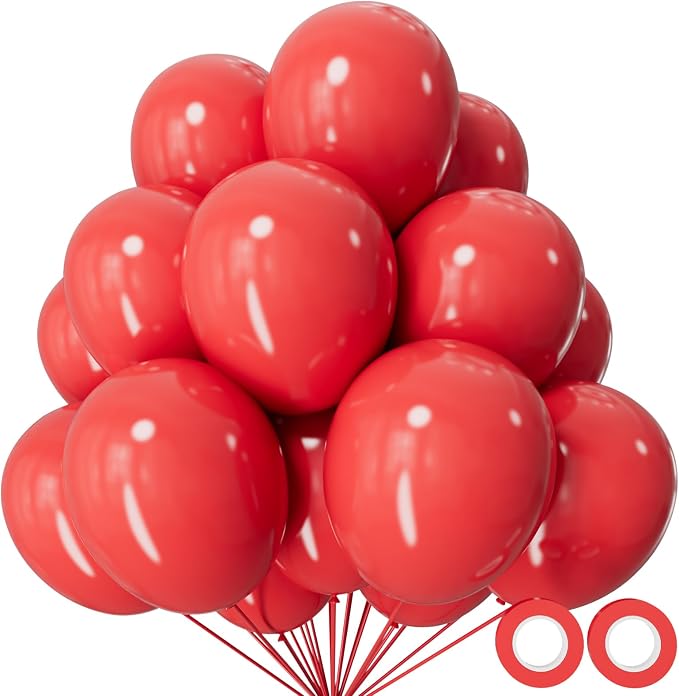 110pcs Coral Red Balloon 12 Inch, Coral Red Latex Balloons by KUULBELAballoons