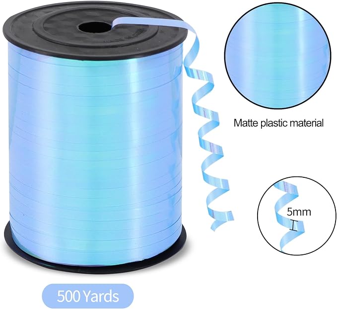 TONIFUL 500 Yards Iridescent Light Blue Curling Ribbon Balloon String | - Image 2