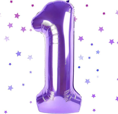 Purple Number Balloons, 40 Inch Purple Balloon 1.1 Helium Balloon 1st Birthday by Yeodong
