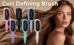 Curl Defining Brush, Curly Hair Brush Products With 3 Pcs Slick Back Hair Brush Set Bristle Brush Edge Control Teasing Comb for women (Black)