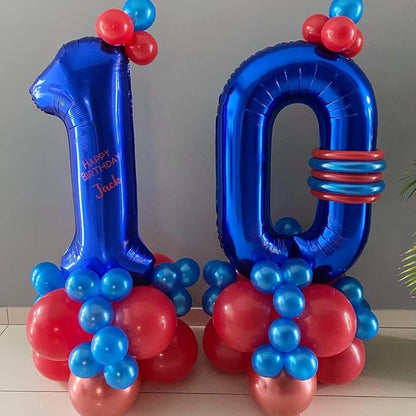 Navy Blue 10 Balloon Numbers, 40 Inch Dark Blue 10th Birthday Balloons Large - Image 4