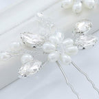 JAKAWIN Pearl Bride Wedding Hair Pins Silver Bridal Hair Piece Accessories Decorative Hair Clips for Women HP065 (Silver)