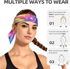 Sports Tie Headband Bandana Running Athletic Sweat Band Elastic Adjustable Sport Head Tie for Men Women Head Ties Ninja Tie Headbands Tennis Sweatbands Soccer Basketball Teams Running Head Band