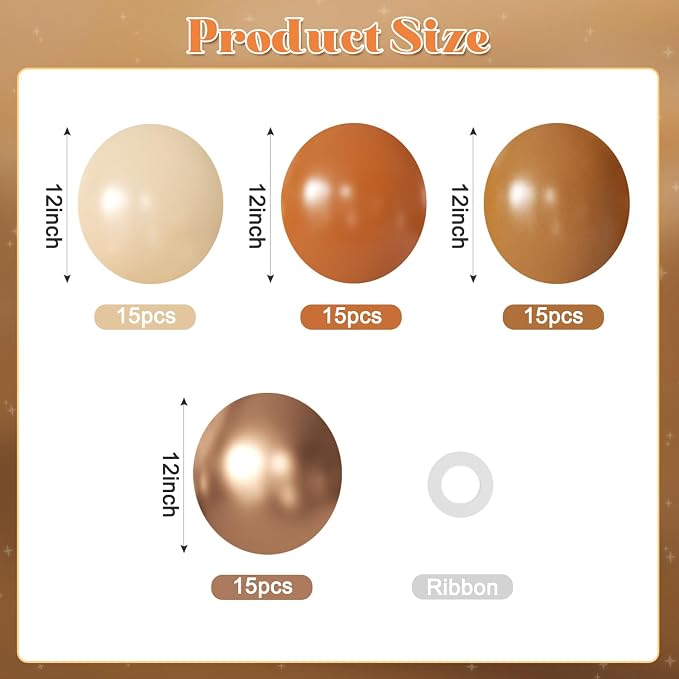 Burnt Orange Copper Fall Balloons - Image 2