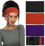 Huachi Wide Headbands for Women Non Slip, Thick Womens Headbands Boho Elastic Hair Bands for Women's Hair, Stretchy Sweat Headband for Workout Running Working