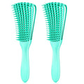 Detangling Brush for Afro/African Hair Textured 3a to 4c Kinky Wavy/Curly/Coily Hair, Knots Detangler Scalp Massage Comb for Women (2 pcs, Green)