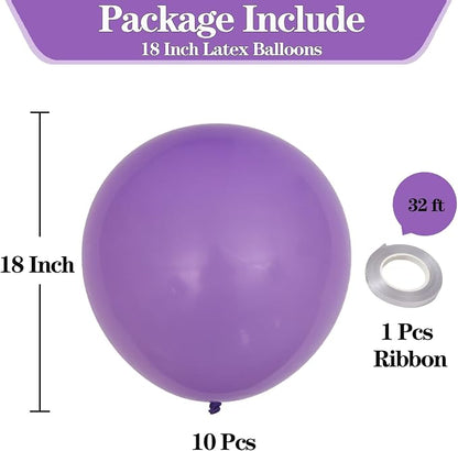 18 Inch Purple Balloons, Baby Shower, Birthday Party and Event Decoration - Image 2