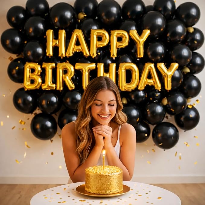 Black Balloons 100 Pack, 12 Inch Round Latex Party Balloons - Image 2