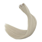 Full Shine Injected Tape in Hair Extensions Color 1000 Blonde Machine Virgin Human Hair Tape in Extensions 20Grams Seamless Skin Weft Hair Extensions 14Inch 10Pcs Extensions Tape ins