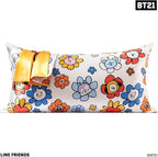 Kitsch x BT21 Satin Pillowcase with Zipper – Better Than Silk Pillowcase, Chimmy Character & Funky Floral Print – Soft Cooling Toddler Bed Time Pillow Case for Hair & Skin – King Size 19x36