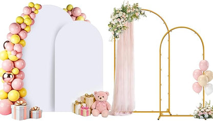 Arch Backdrop Stand and Cover Set of 2 Wedding Metal Arch Stand by Chesjin