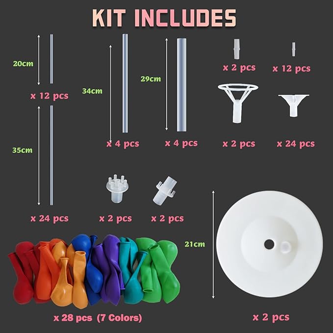 Assorted Rainbow Balloon Column Stand Kit - Image 2