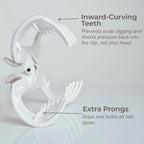 The Original Mello Hair Claw Clip Squishy Claw Clip Made in Korea Patent Pending 30021976 (White, Medium)
