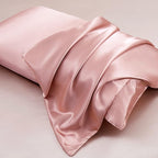 Aormenzy Champagne Satin Pillowcase for Hair and Skin, Satin Pillow Cases for Women Standard Size Set of 2 with Envelope Closure Silky Pillow Covers Wrinkle, Fade Resistant (20x26 Inches)