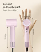 Hair Dryer, 160000 RPM High-Speed Brushless Motor with 500 Million Negative Ions, Professional Ionic Blow Dryer with Magnetic Diffuser & Nozzle,Lightweight for Home Travel Salon(Pink)