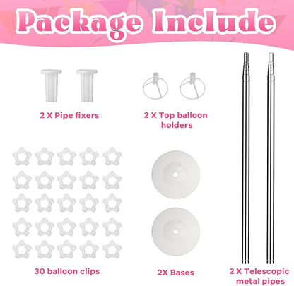 Voircoloria Balloon Stand Kit Set of 2, 7FT Adjustable Height Balloon Column Kit - Image 2