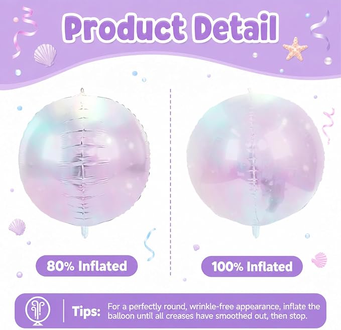 Biapian 12 Pcs Pastel Iridescent Round Balloons, Different Size Holographic - Image 8