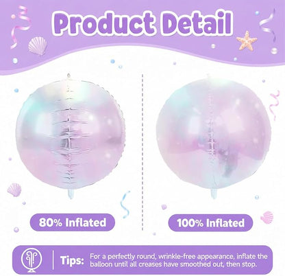 Biapian 12 Pcs Pastel Iridescent Round Balloons, Different Size Holographic - Image 8