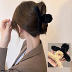 SEVEN LUCKY LIGHT Hair Clip, 7 Pcs 4.5" Fuzzy Claw Clips for Thick Hair, Cute Fuzzy Clip for Women Girls, Soft Hair Clips