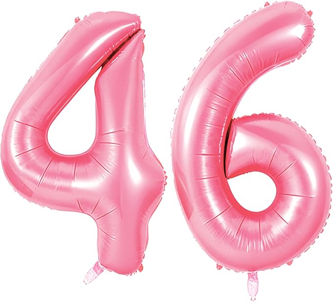 Number 46 Balloons for 46th Birthday Party Decorations, 0-100 Large No.46 by Joycard