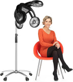 Hair Steamer Professional Hair Salon Steamer,40-70℃/104-158℉,Hair Steamer with Temperature and Time Adjustment (Black 1400w)
