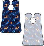 Strong Suction Cup Beard Grooming Bib, Non-Stick Hair Catcher, Waterproof, for Shaving, Cosmic Universe Stars Planets Blue Galaxy Art