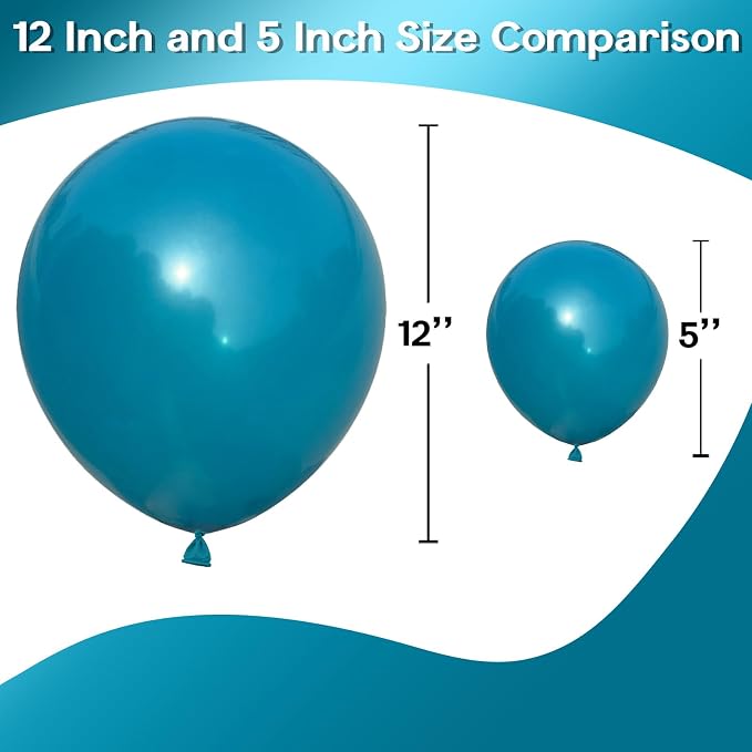 Jobkoo Peacock Blue Balloons 5 Inch - Image 5